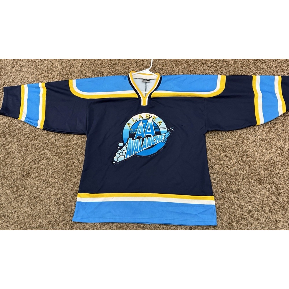 Rare OT Sports  Alaska Avalanche Jr #5 Korsmo NAHL Hockey Jersey Mens Size Large